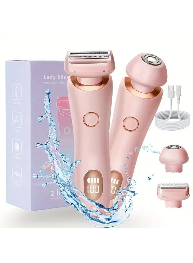 Double Head Blue Womens 2 in 1 Electric Shaver For Legs And Body Bikini Trimmer USB Rechargeable - Image 1